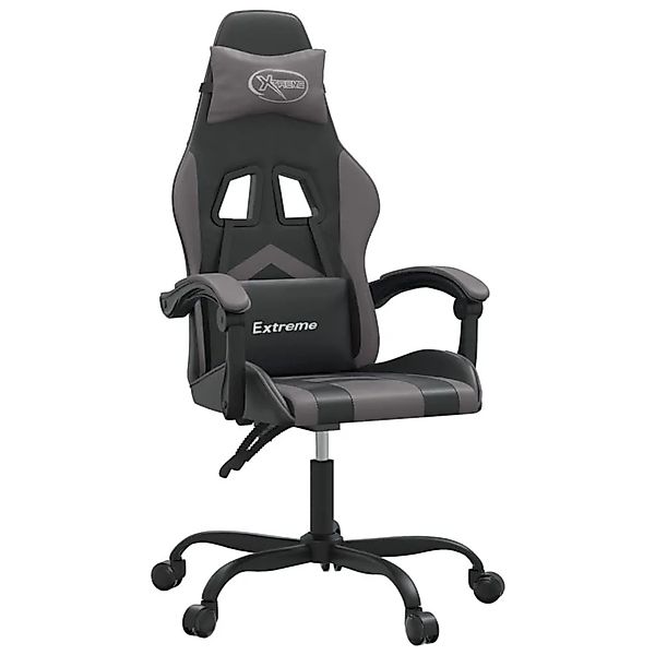 vidaXL Gaming-Stuhl Drehbar Schwarz und Grau Kunstleder 349595 günstig online kaufen