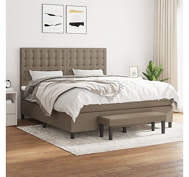 vidaXL Boxspringbett, Boxspringbett mit Matratze Taupe 180x200 cm Stoff günstig online kaufen