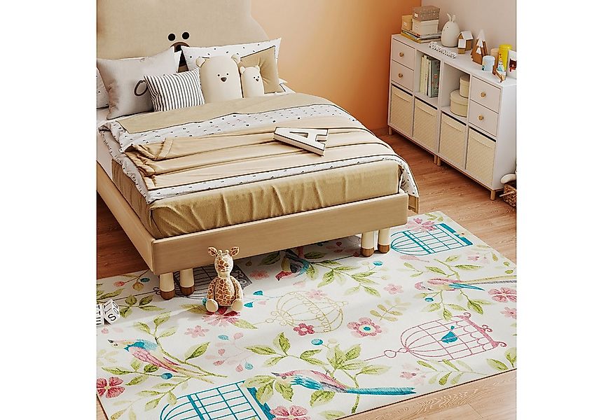 HOMCOM Teppich maschinenwaschbarer Wohnzimmerteppich rutschfester Flächente günstig online kaufen