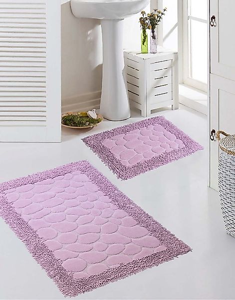 Carpetia Teppich Badematten Set 2-teilig Steinoptik günstig online kaufen