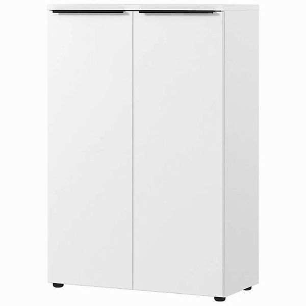 Lomadox Aktenschrank MEMPHIS-01 81cm breit, weiß mit Metallgriffen günstig online kaufen