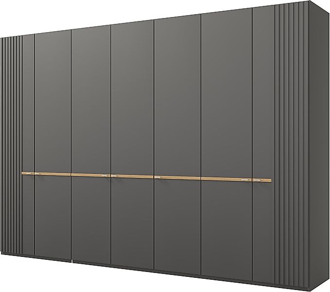 Musterring Kleiderschrank "Isabelle" Lamellen in Eiche, Griffe in schwarz, günstig online kaufen