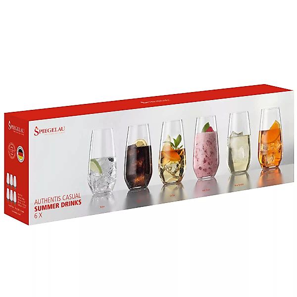Spiegelau Authentis Casual Universalbecher - Summerdrinks 6er Glas Set 550 günstig online kaufen