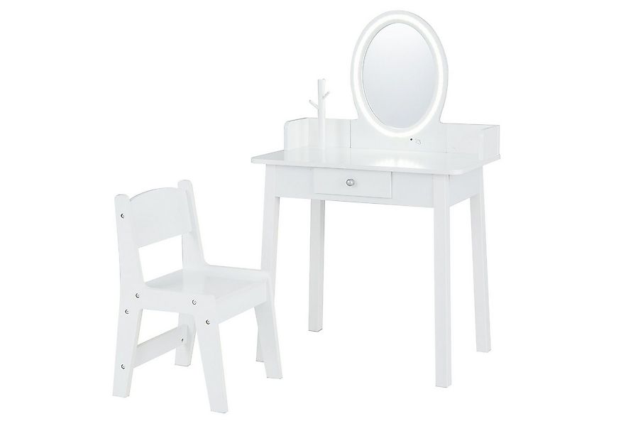 COSTWAY Schminktisch, Kinder Frisiertisch Set mit Stuhl günstig online kaufen