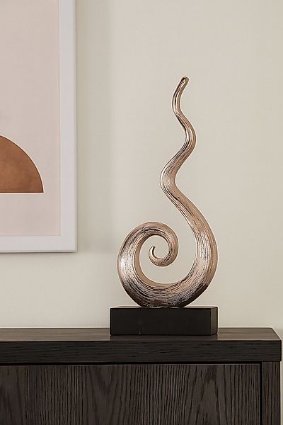 MF Skulptur Skulptur Aurelia Dekofigur Spirale kupferfarben mit Holzsockel günstig online kaufen