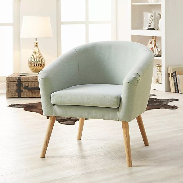 home24 Mørteens Sessel Ida I Hellgrau Webstoff 73x73x69 cm (BxHxT) günstig online kaufen