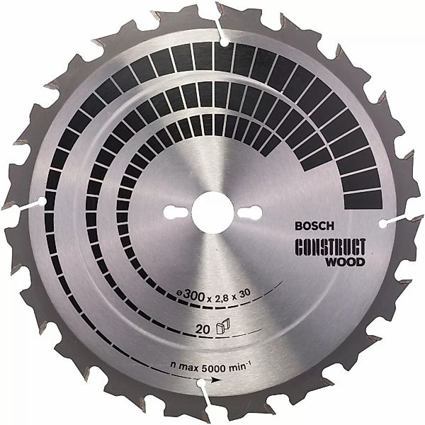 Bosch Kreissägeblatt Construct Wood 300 x 30 x 2,8 mm 20 Zähne günstig online kaufen