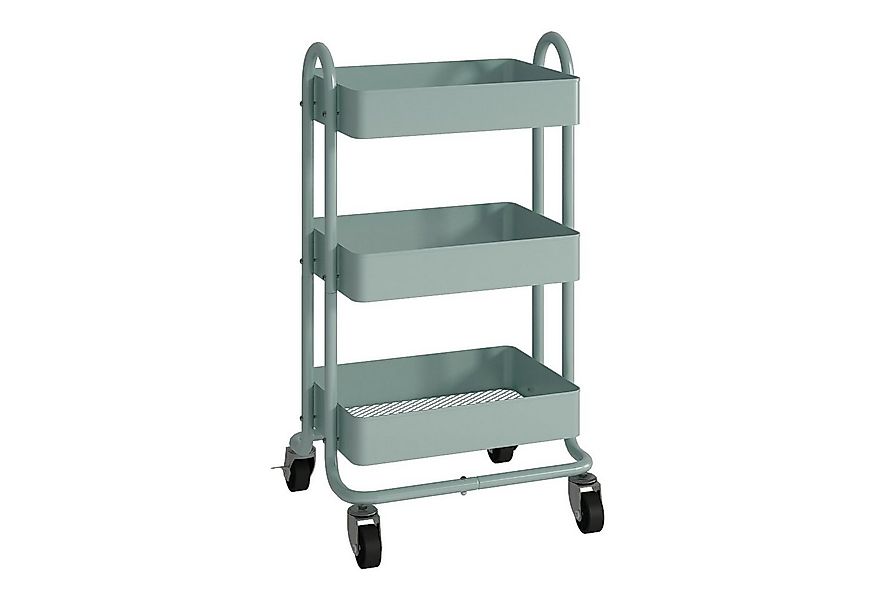 en.casa Küchenwagen, »Pyhäntä« Stahl mit 3 Ebenen Mintgrün günstig online kaufen