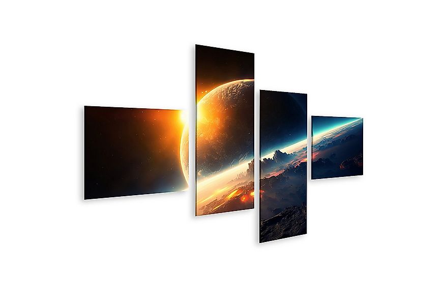 islandburner Leinwandbild Alien Planet Deep Space View Deserted Surface Moo günstig online kaufen