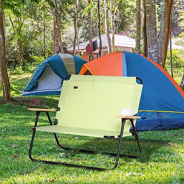 Outsunny Campingstuhl Gartenstuhl, 2-Sitzer Regiestuhl (Klappstuhl, günstig online kaufen