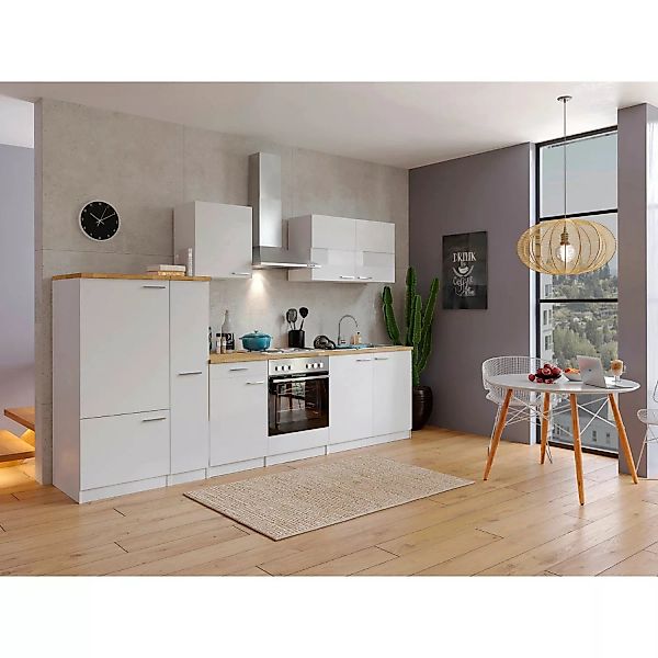 Respekta Küchenzeile KB300WW 300 cm Weiß günstig online kaufen