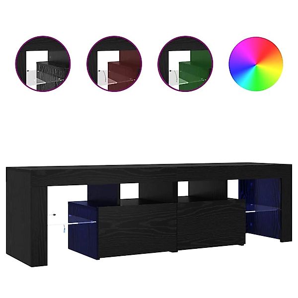vidaXL TV-Schrank mit LED-Leuchten Schwarz Eichen-Optik 140x36,5x40 cm 8620 günstig online kaufen