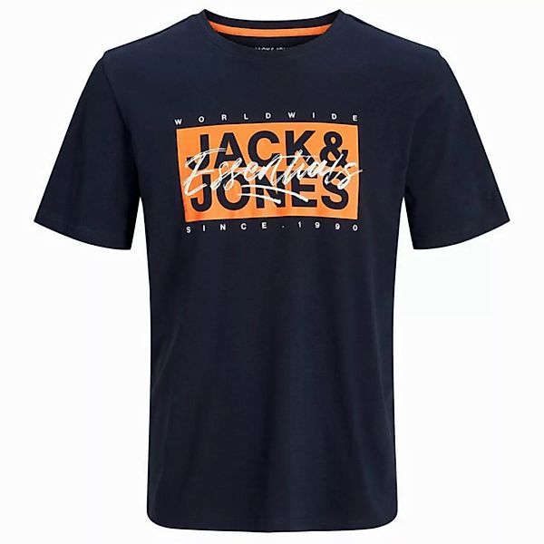 Jack & Jones Rundhalsshirt Jack&Jones XXL T-Shirt dunkelblau Frontprint JJC günstig online kaufen