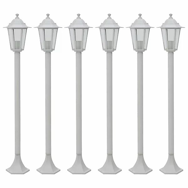 Garten-pollerleuchte 6 Stk. E27 110 Cm Aluminium Weiß günstig online kaufen