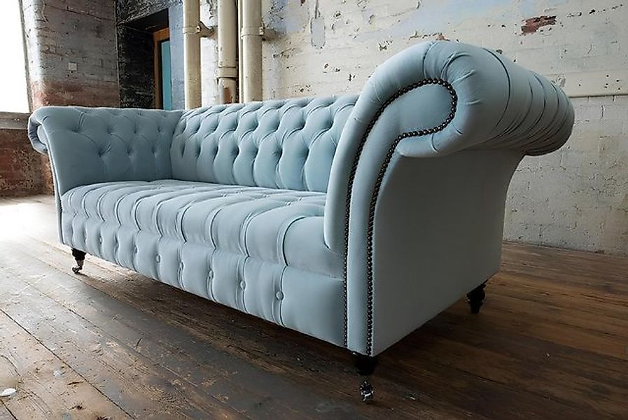 Xlmoebel Sofa Chesterfield Sofa für 3 Personen aus Stoff oder Leder mit Pol günstig online kaufen