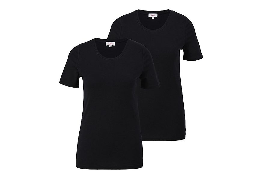 s.Oliver T-Shirt Basic aus softer Single-Jersey Qualität, Slim Fit, 2 Stück günstig online kaufen