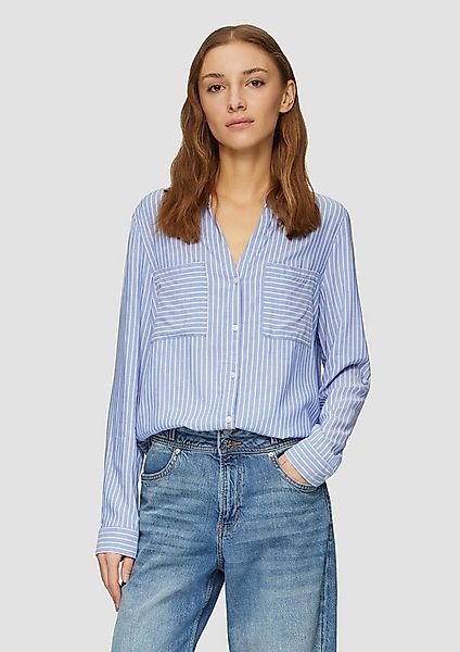 s.Oliver Langarmbluse Bluse Streifenbluse mit aufgesetzten Taschen günstig online kaufen