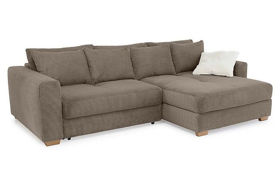 luma-home Ecksofa 15155, Dauerschläfer mit Bettkasten 288x186 cm, Federkern günstig online kaufen