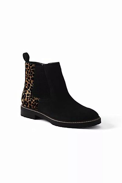 Chelsea-Boots mit Profilsohle, Damen, Größe: 41 Normal, Schwarz, Leder, by günstig online kaufen
