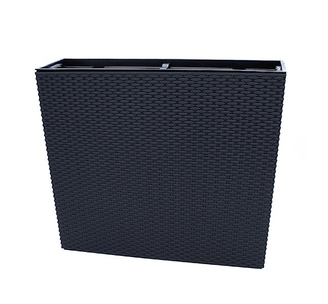 Spetebo Blumenkasten XL Pflanzkasten anthrazit Rattan günstig online kaufen