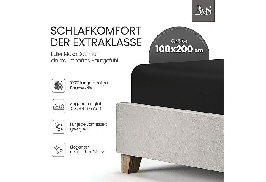 BETTWAESCHE-MIT-STIL Spannbettlaken Mako Satin Spannbettlaken, Matratzenhöh günstig online kaufen