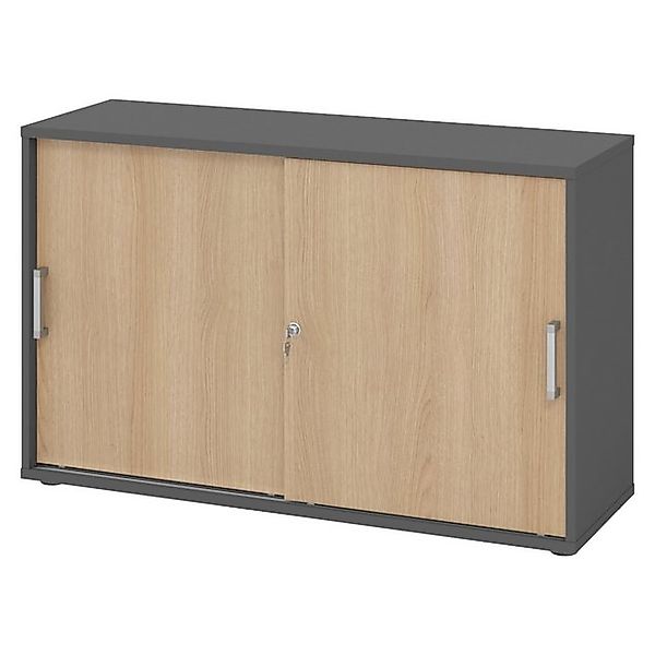 bümö Aktenschrank office Schiebetürenschrank Dekor: Graphit/Eiche - Griffe: günstig online kaufen