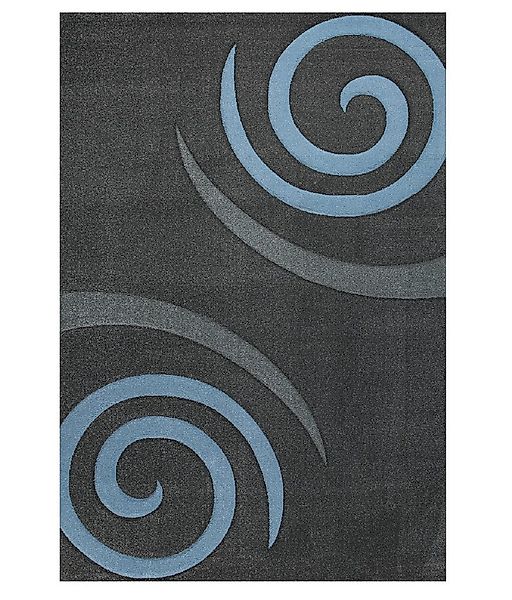 Vimoda Teppich Kurzflor Spiral Muster Blau, Rechteckig, Höhe: 13 mm, Kreise günstig online kaufen