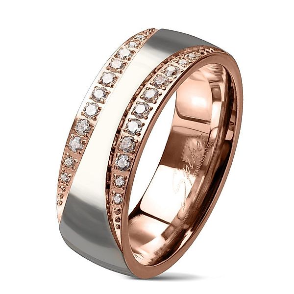 viva-adorno Fingerring Damen Ring Edelstahl Rosegold günstig online kaufen