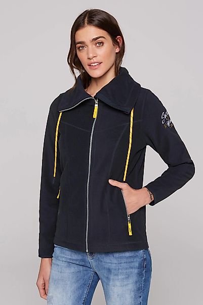 SOCCX Sweatjacke SOCCX Fleecejacke mit hohem Kragen und Rücken-Prin (1-tlg) günstig online kaufen