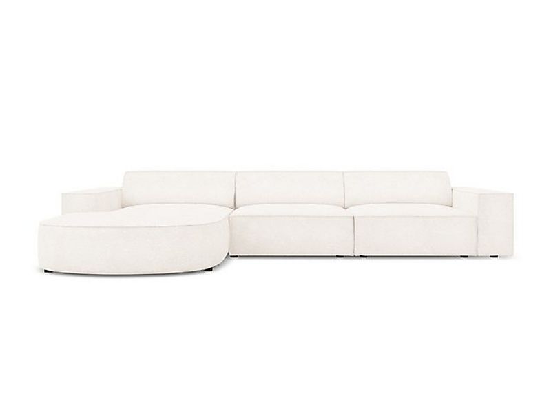 Micadoni Ecksofa Jodie, 4-Sitzer Sofa runde Recamiere günstig online kaufen