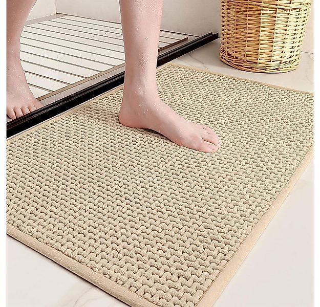 NUODWELL Badematte Badezimmerteppich, Badteppich rutschfest Waschbar, Cheni günstig online kaufen