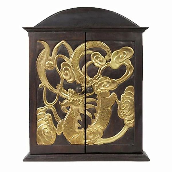Oriental Galerie Hängeschrank Hängeschrank Drache 65 cm Braun Gold (1-St) F günstig online kaufen