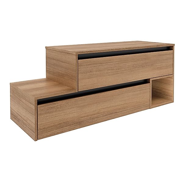 Fackelmann Waschbeckenunterschrank rechts Vita 128,7cmx51,6cmx46,5cm Oak/Sc günstig online kaufen
