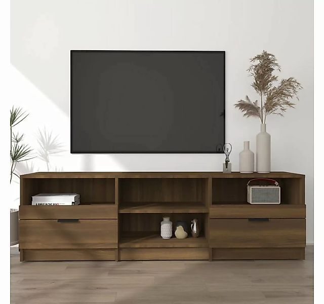 furnicato TV-Schrank Braun Eichen-Optik 150x33,5x45 cm Holzwerkstoff günstig online kaufen