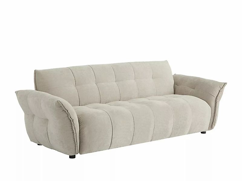 Sofa 3-Sitzer - melierter Stoff - Beige - NAPIZO günstig online kaufen