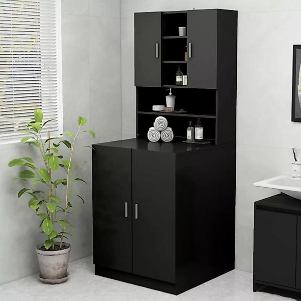 Waschmaschinenschrank Schwarz 70,5x25,5x90 Cm günstig online kaufen