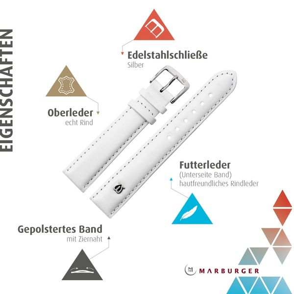 MARBURGER Uhrenarmband 16mm Leder günstig online kaufen