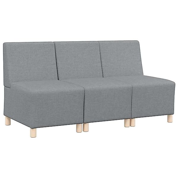 vidaXL Modulares Sofa ohne Armlehnen 3 Stk Hellgrau 55 x 74 x 82 cm Stoff 3 günstig online kaufen