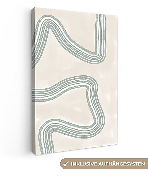 OneMillionCanvasses® Leinwandbild Linien - Grün - günstig online kaufen