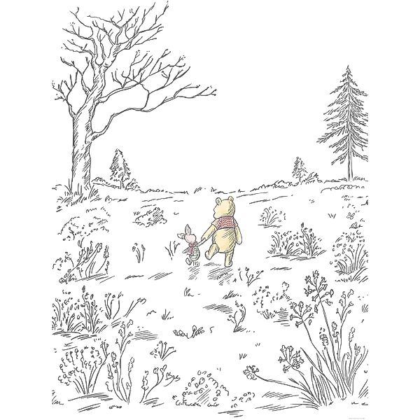 Komar Vliesfototapete Winnie Pooh Walk 200 cm x 280 cm günstig online kaufen