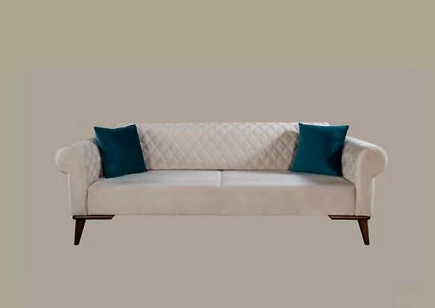 JVmoebel Sofa Dreisitzer Sofa 3 Sitz Luxus Textil Couchen Weiß Elegantes Ne günstig online kaufen