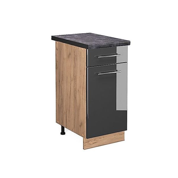 Vicco Unterschrank Fame-Line, Anthrazit Hochglanz/Goldkraft Eiche, günstig online kaufen