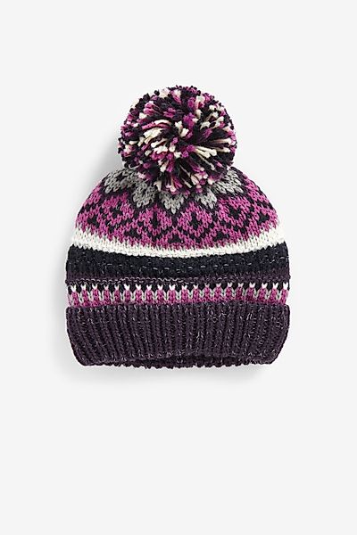 Next Bommelmütze Pompon-Beanie mit Norwegermuster (1-St) günstig online kaufen