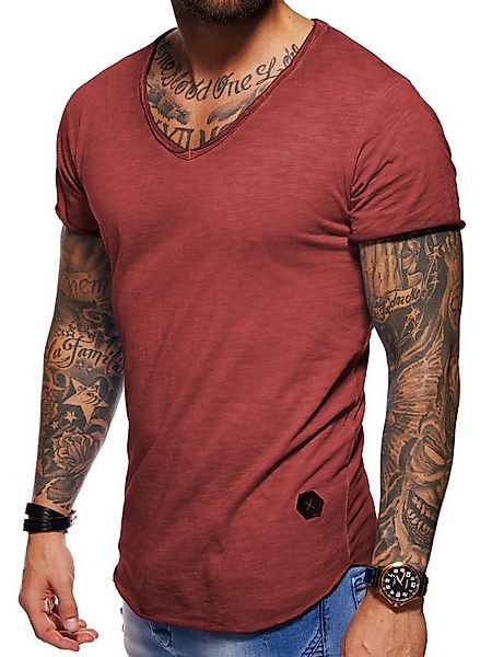 behype T-Shirt für Herren mit V-Ausschnitt aus 100% Baumwolle V-Neck Shirt günstig online kaufen