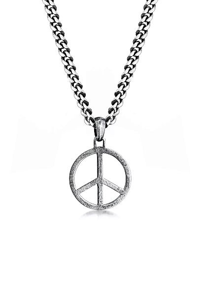 Kuzzoi Kette mit Anhänger "Herrenkette Peace Oxidiert 925 Silber" günstig online kaufen