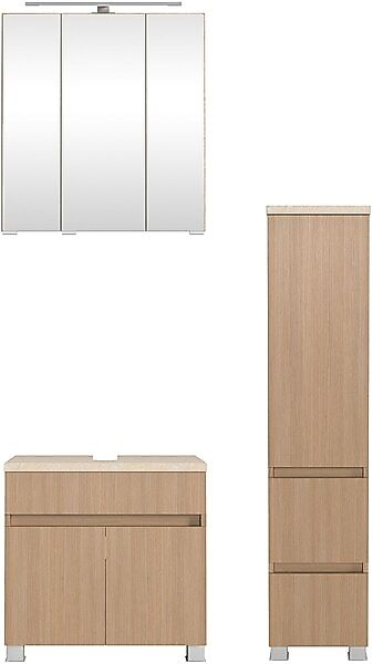 welltime Badmöbel-Set »Eixo«, Set 90 cm breit, Badmöbel mit LED-Beleuchtung günstig online kaufen