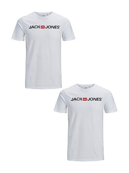 Jack & Jones T-Shirt 2er-SET Kurzarm Plus + Size CREW NECK (2-tlg) JJECORP günstig online kaufen