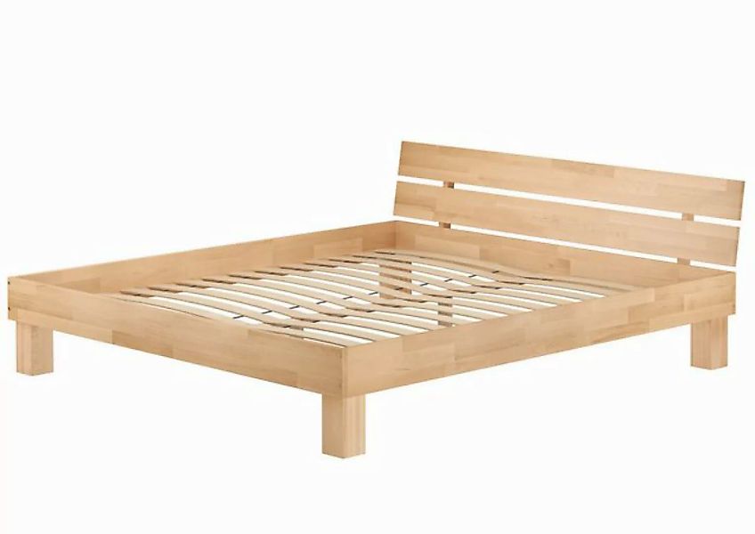 ERST-HOLZ Bett Doppelbett 180x200 Buche massiv mit wählbarem Zubehör, Buche günstig online kaufen