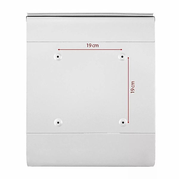 Banjado Design Briefkasten Weiß Pulverbeschichtet 39x47x14cm 2 Schlüssel Mi günstig online kaufen