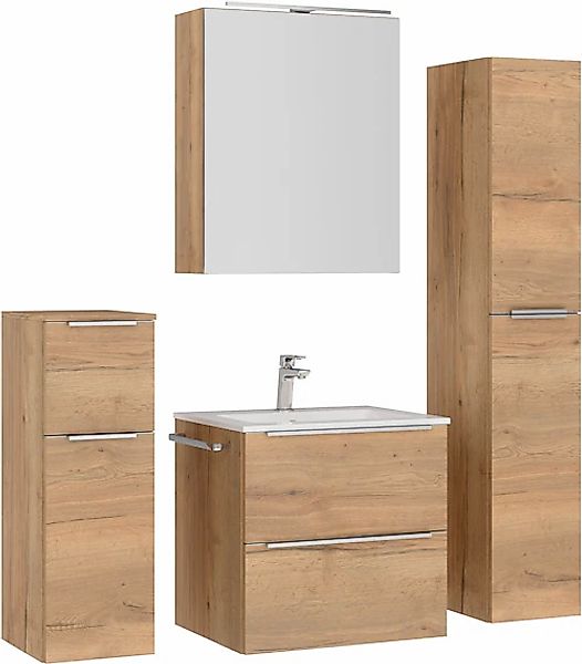 nobilia® Badmöbel-Set »Levere« vormontiert, mit Soft-Close, 4 Stk. tlg. günstig online kaufen